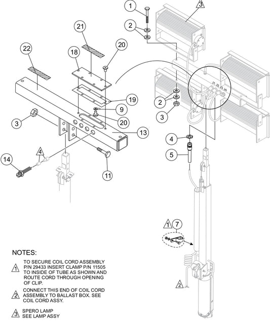 T Bar Assembly Parts for LT12D50SA Light Tower By Multiquip