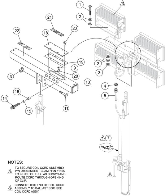 T-Bar(S/N 901682 AND ABOVE) Assembly Parts For LT12 Series Light Tower By Multiquip 