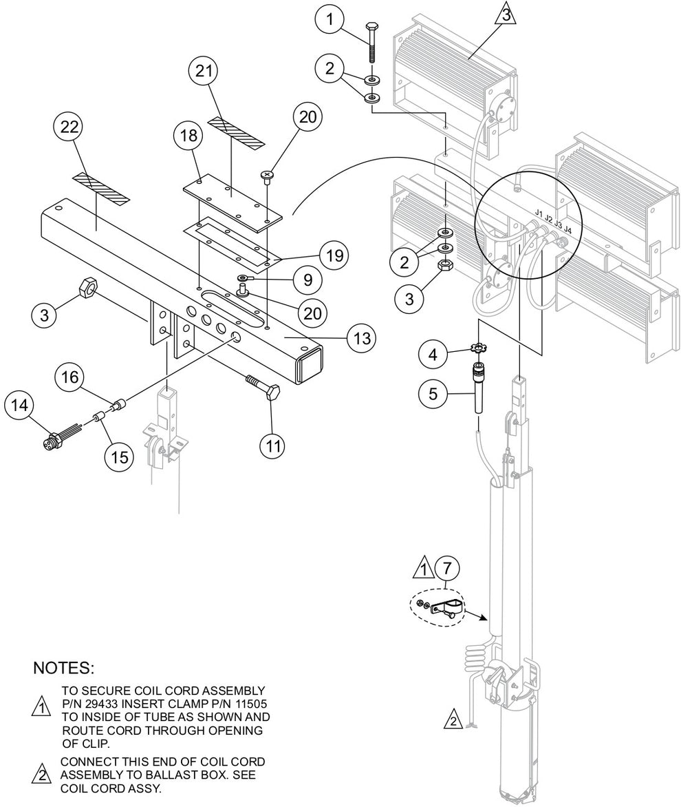 T-Bar(S/N 901682 AND ABOVE) Assembly Parts For LT12 Series Light Tower By Multiquip 