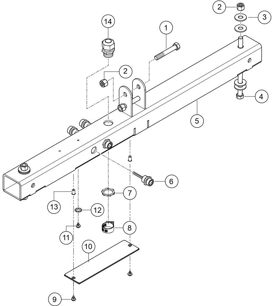 T Bar Assembly Parts For LT6K5 Light Tower By Multiquip 