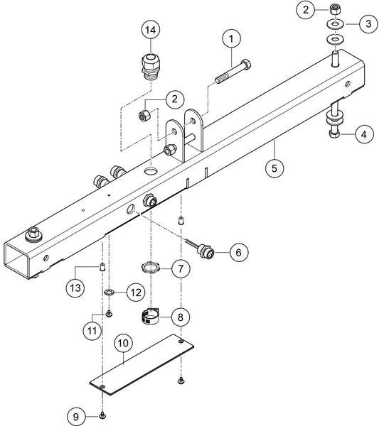 T Bar Assembly Parts For LT6K5 Light Tower By Multiquip 