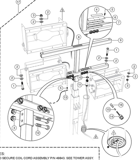 T Bar Assembly Parts For MLT25 Light Tower By Multiquip