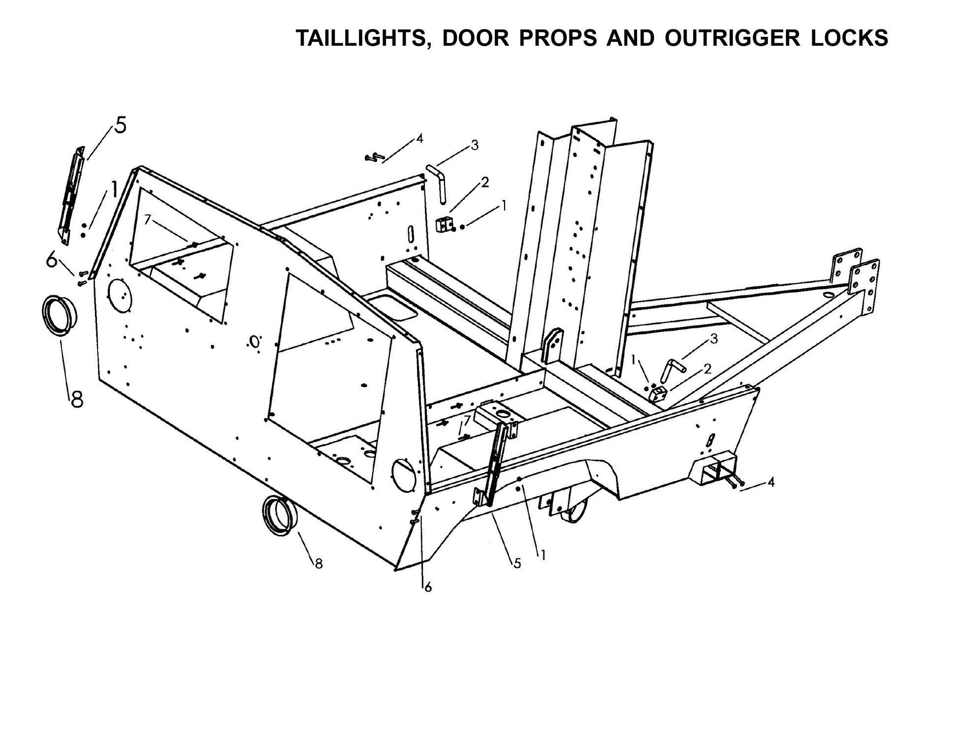 V-Series Maxi-Lite 15-20KW-Taillights,Door Props And Outriggers Locks Parts By Allmand