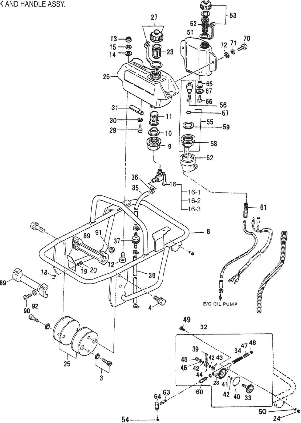 MT62HS Tank And Handle Assembly Parts
