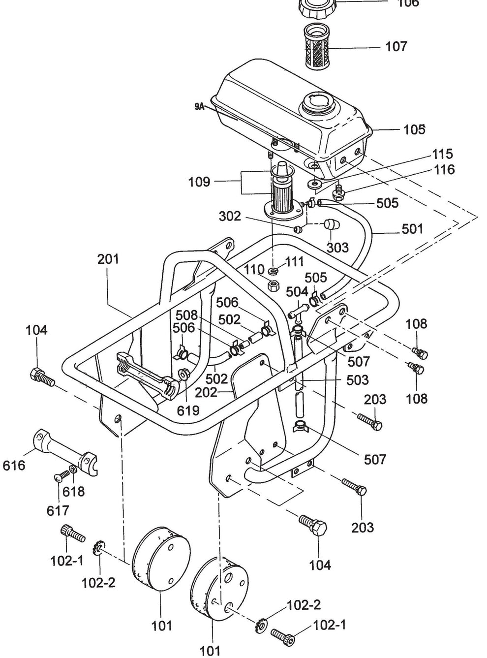 MT86D2 Tank And Handle Assembly Parts