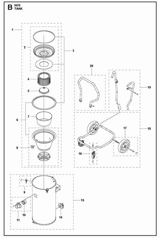 Tank Parts For W 70 By Husqvarna