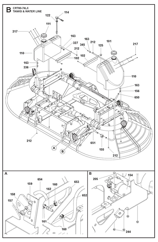 Tanks And Water Line Parts For Ride On Trowel CRT 60 By Husqvarna