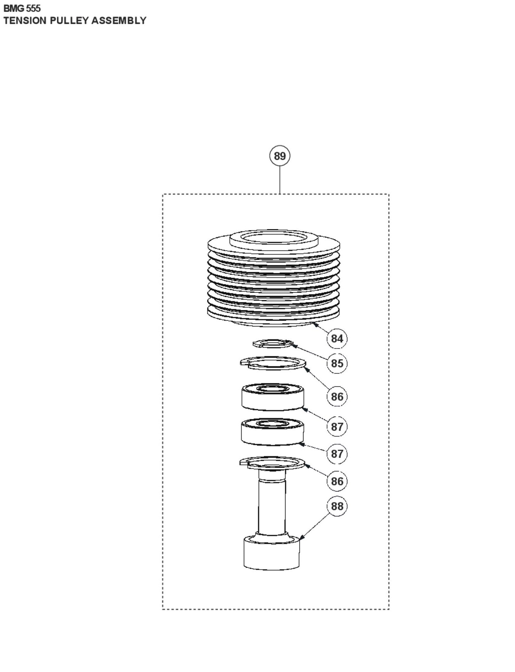 Tension Pulley Assembly Parts For BMG 555 By Husqvarna
