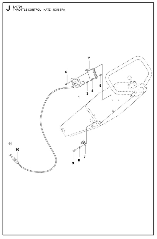 Throttle Control - Hatz - NON EPA Parts For LH 700 By Husqvarna