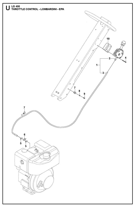 Throttle Control - Lombardini - EPA Parts For LG 400 Petrol By Husqvarna