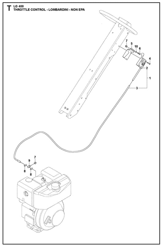 Throttle Control - Lombardini - Non EPA Parts For LG 400 Petrol By Husqvarna
