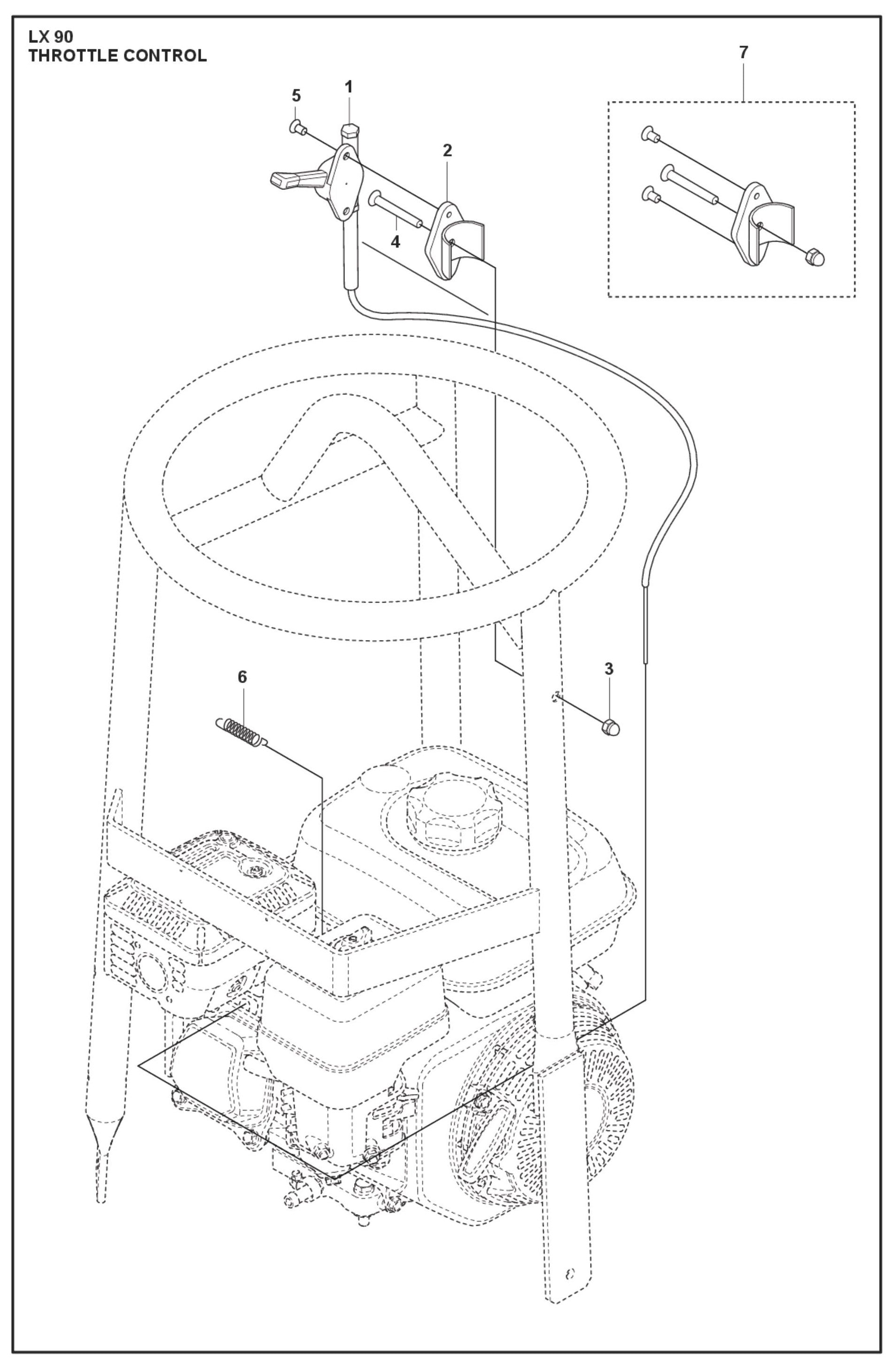Throttle Control Parts For LX90 Compaction Rammers By Husqvarna