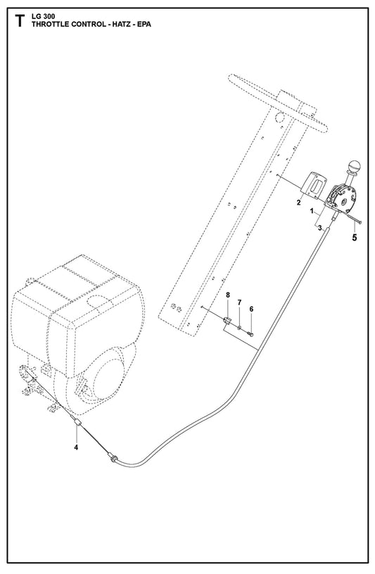 Throttle Control - Hatz- EPA Parts For LG 300 Petrol By Husqvarna