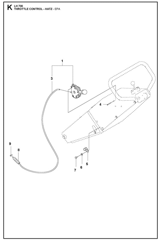 Throttle Control - Hatz -  EPA Parts For LH 700 By Husqvarna