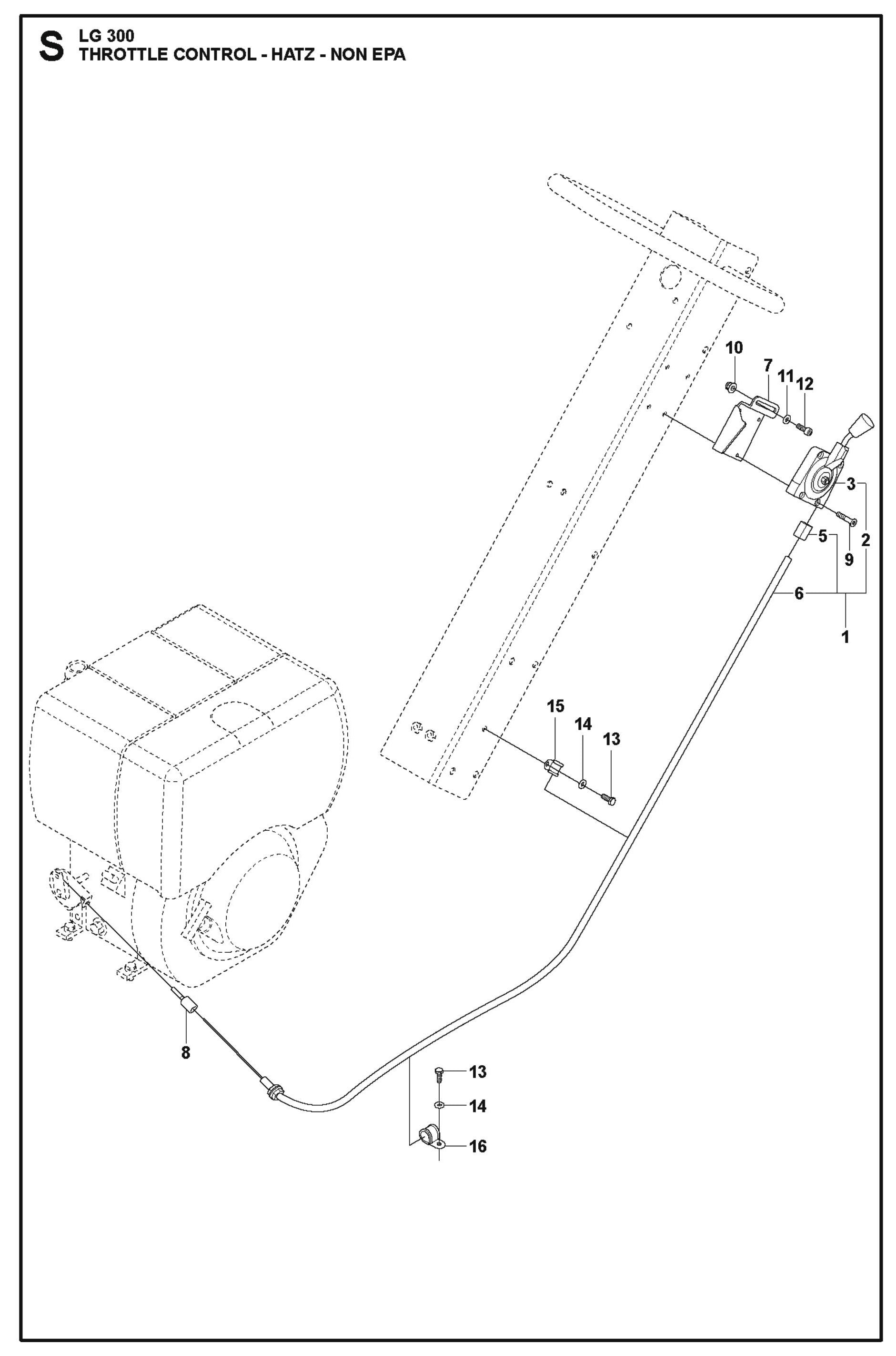 Throttle Control - Hatz-Non EPA Parts For LG 300 Petrol By Husqvarna