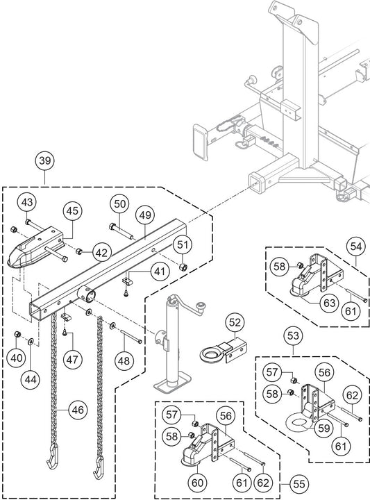Tongue Assembly Parts For LT6K5 Light Tower By Multiquip 