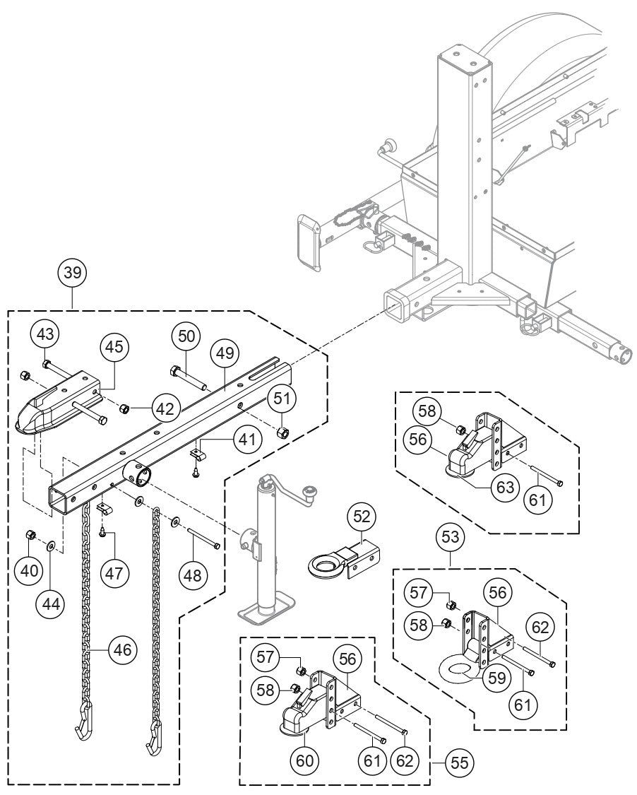 tongue Assembly Parts For LT6KV Light Tower By Multiquip 