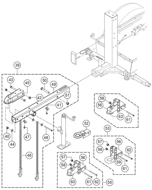 tongue Assembly Parts For LT6KV Light Tower By Multiquip 