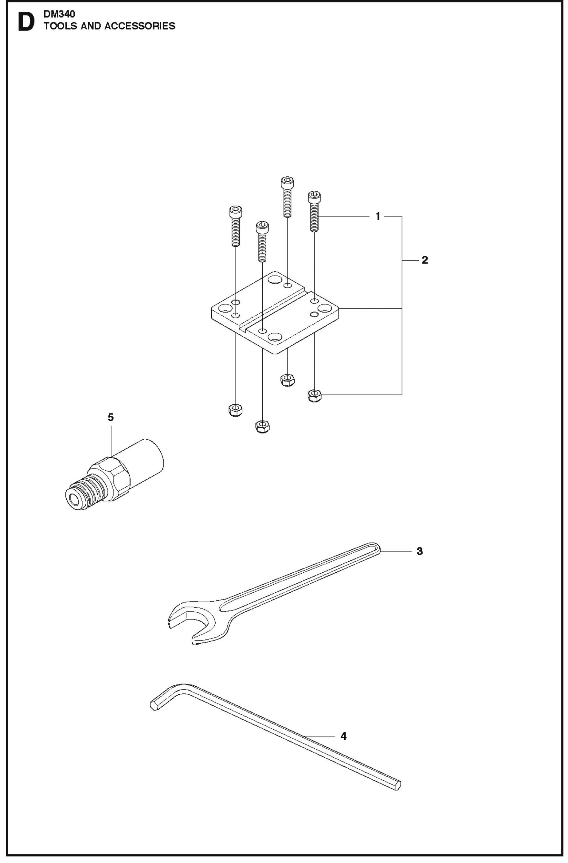 Tools And Accessories Parts For Core Drill Motor DM 340 By Husqvarna