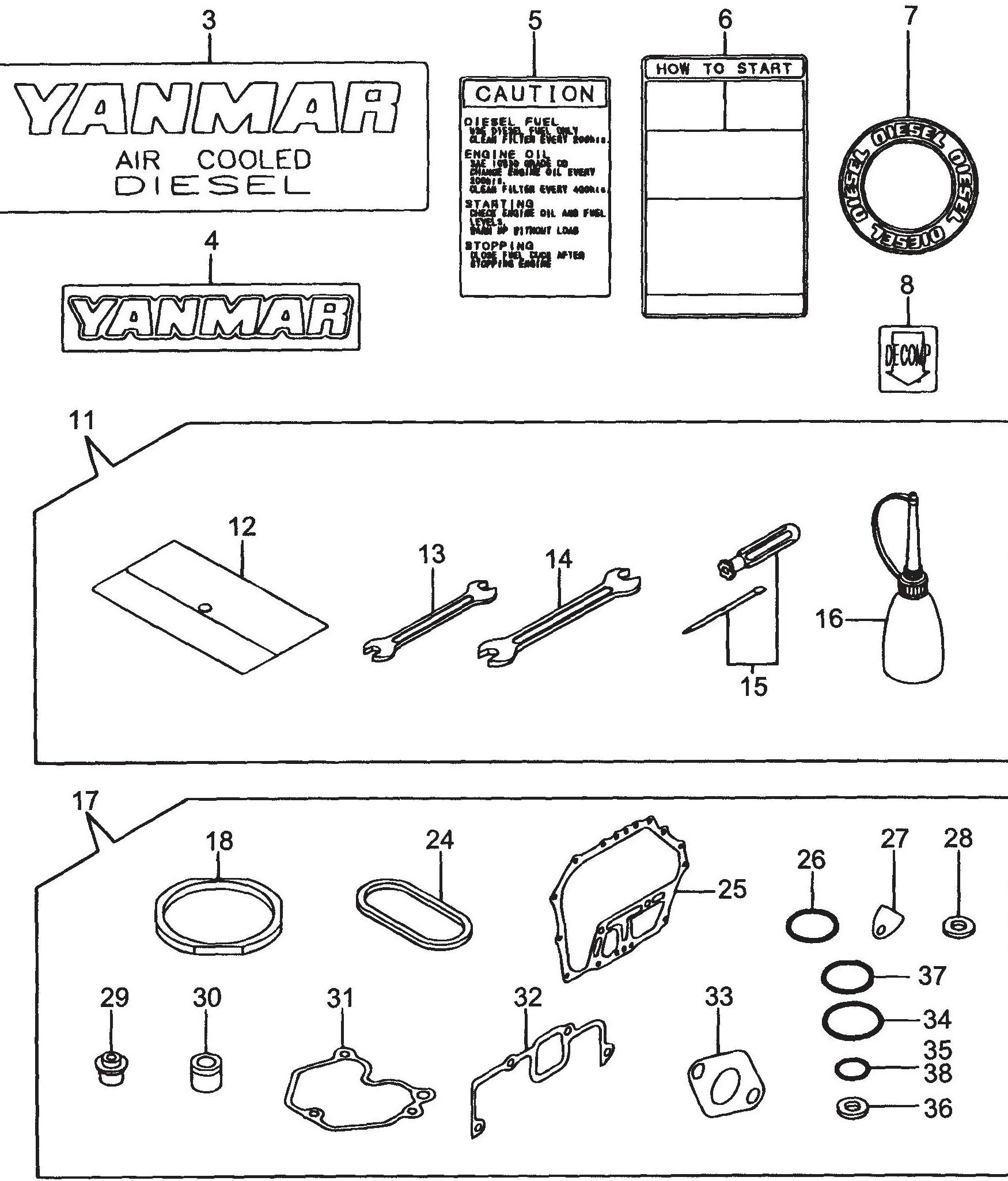 MVH206D L70V6GF1R1AA Tools Labels And Gasket Assembly Parts