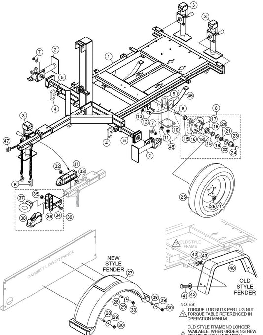 Trailer Assembly Parts for LTD1250SA By Multiquip
