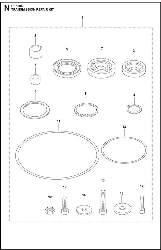 Transmission Repair Kit For LT 5005 Compaction Rammers By Husqvarna