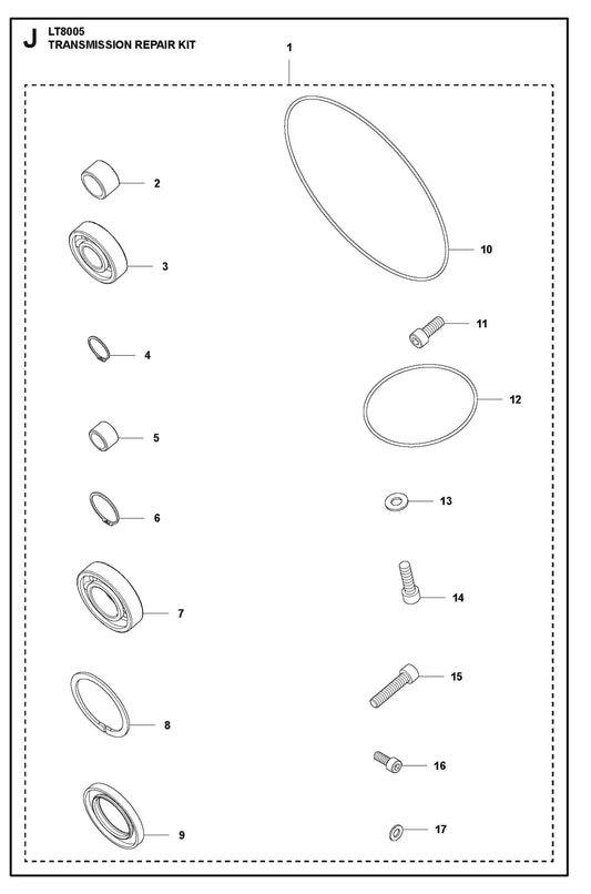 Transmission Repair Kit Parts For LT8005 Compaction Rammer By Husqvarna