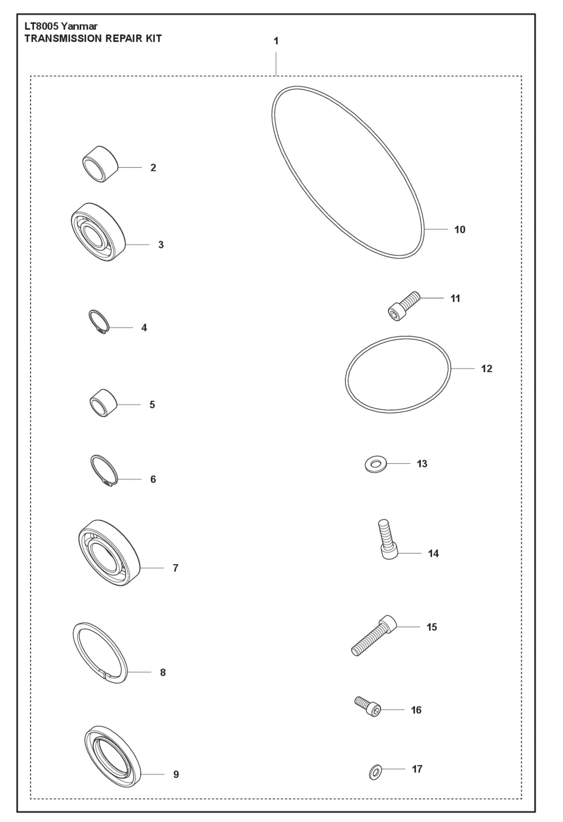 Transmission Repair Kit Parts For LT8005 II Yanmar By Husqvarna