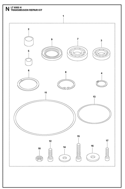 Transmission Repair Kit Parts For LT 6005 H - 967854503 Compaction Rammers By Husqvarna