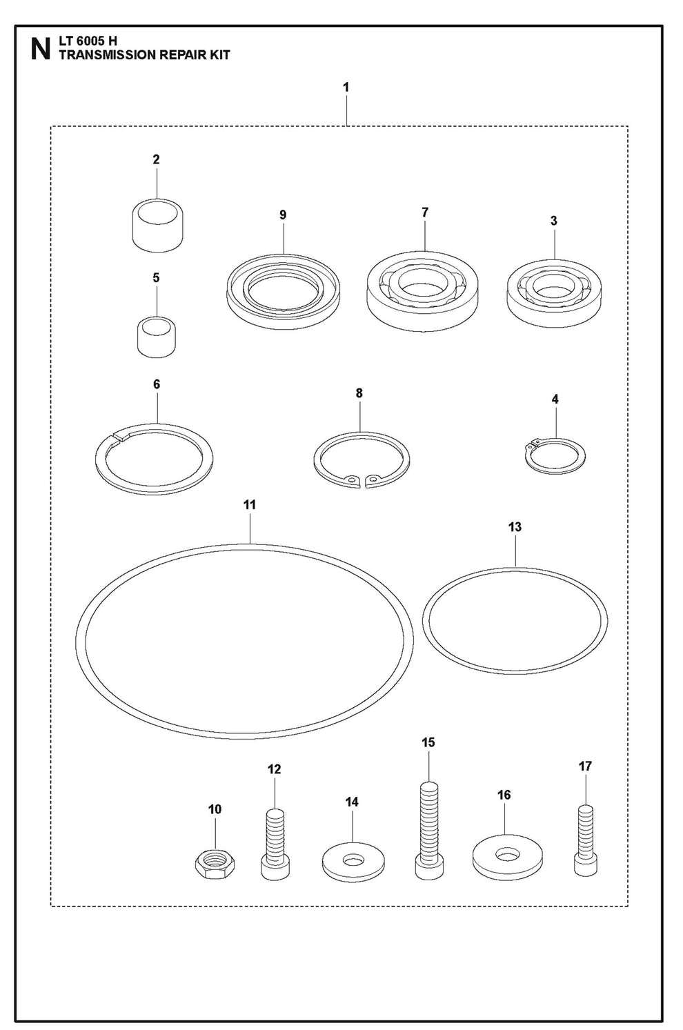 Transmission Repair Kit Parts For LT 6005 H - 967854503 Compaction Rammers By Husqvarna