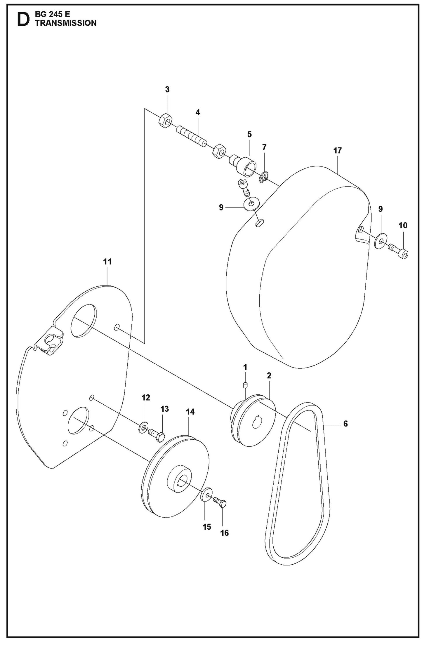 Transmission Parts For BG 245 E By Husqvarna
