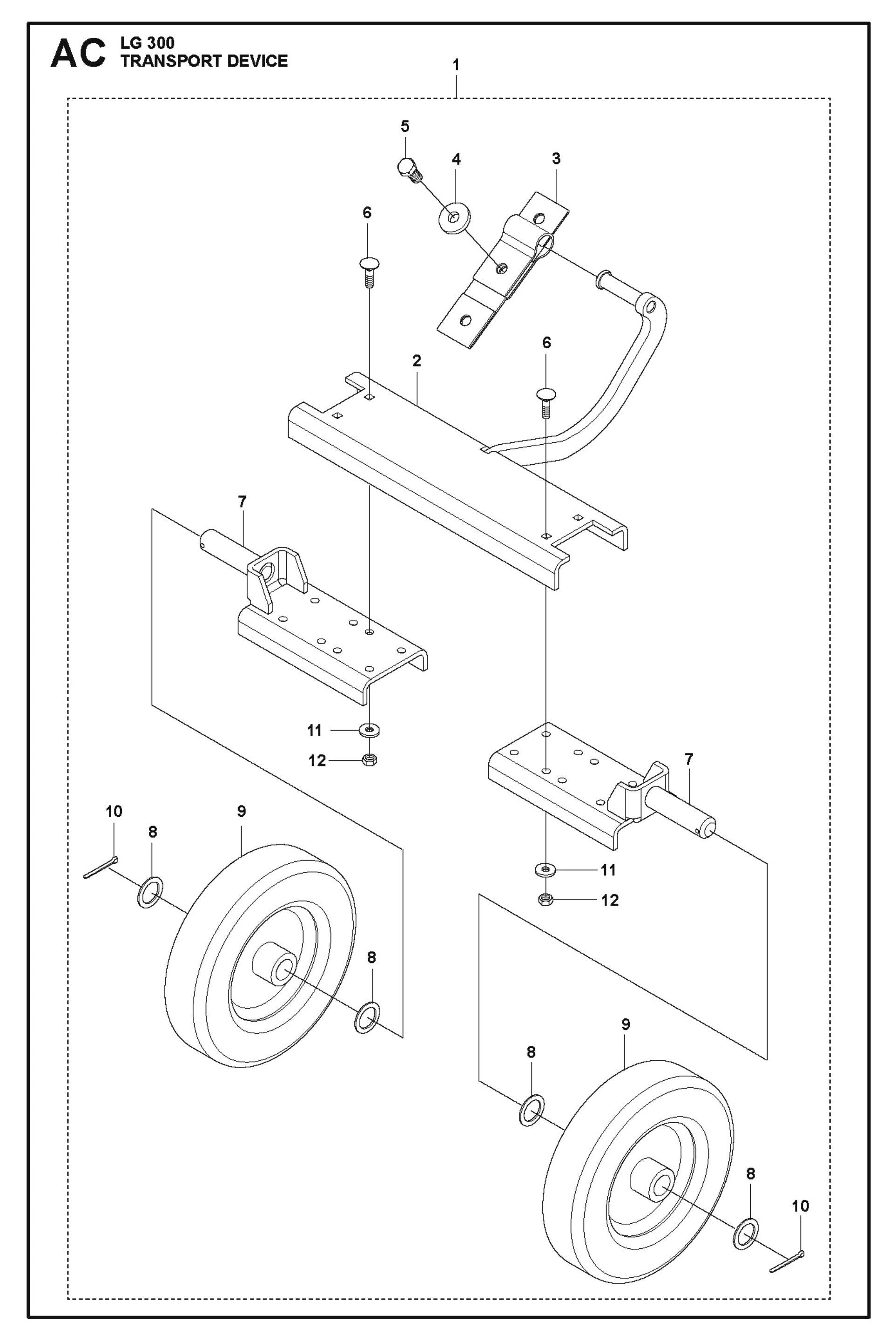 Transport Device Parts For LG 300 Diesel By Husqvarna