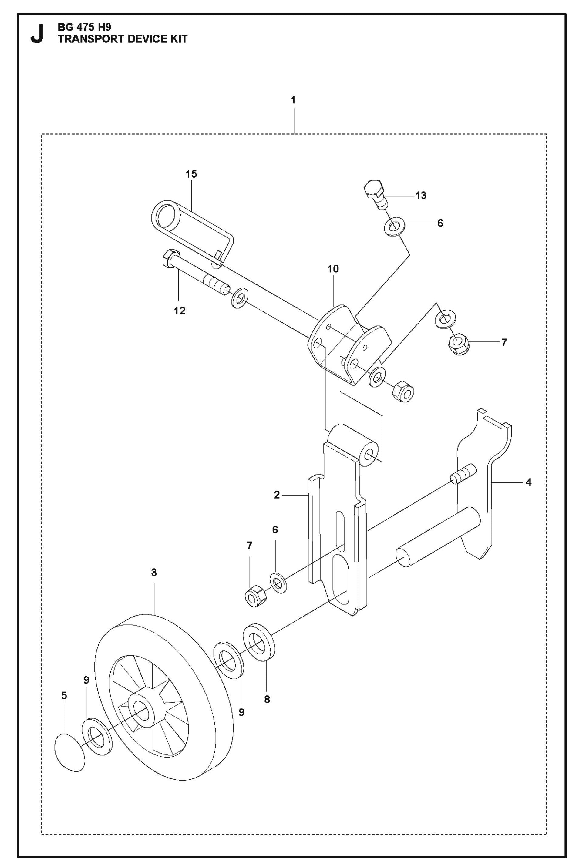 Transport Device Kit Parts For BG 475 By Husqvarna