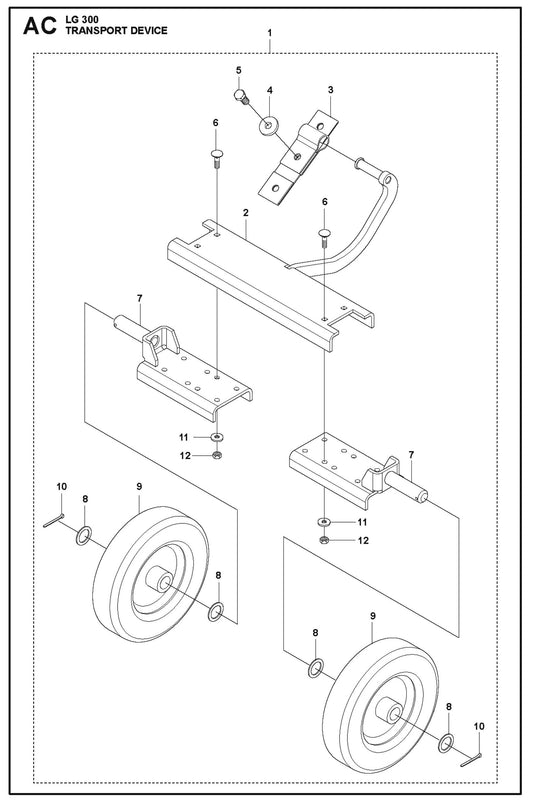 Transport device Parts For LG 300 Petrol By Husqvarna