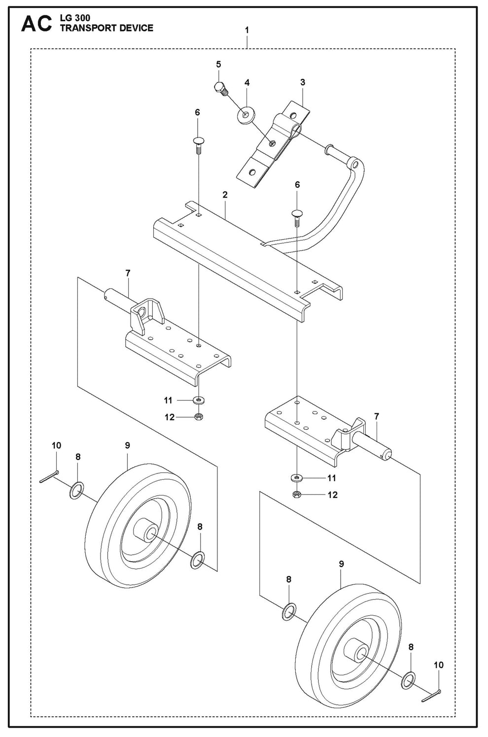 Transport device Parts For LG 300 Petrol By Husqvarna