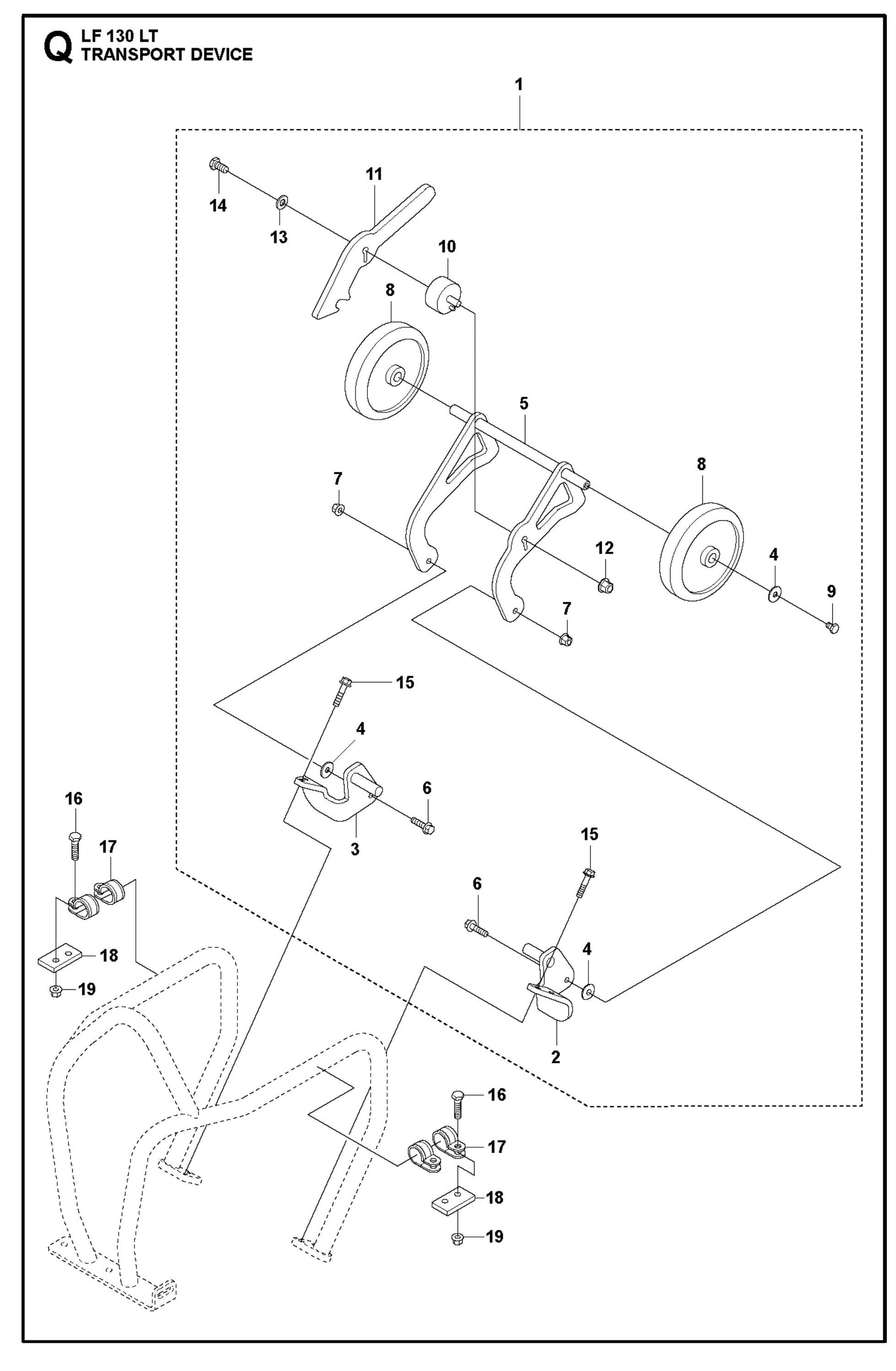Transport Device Parts For LF 130 LT Diesel By Husqvarna