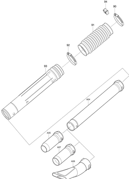 Tube Assembly Parts For EB5300TH Blower By Makita