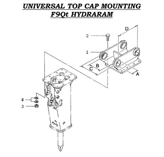 Universal Top Cap Mounting F9Qt Hydraram