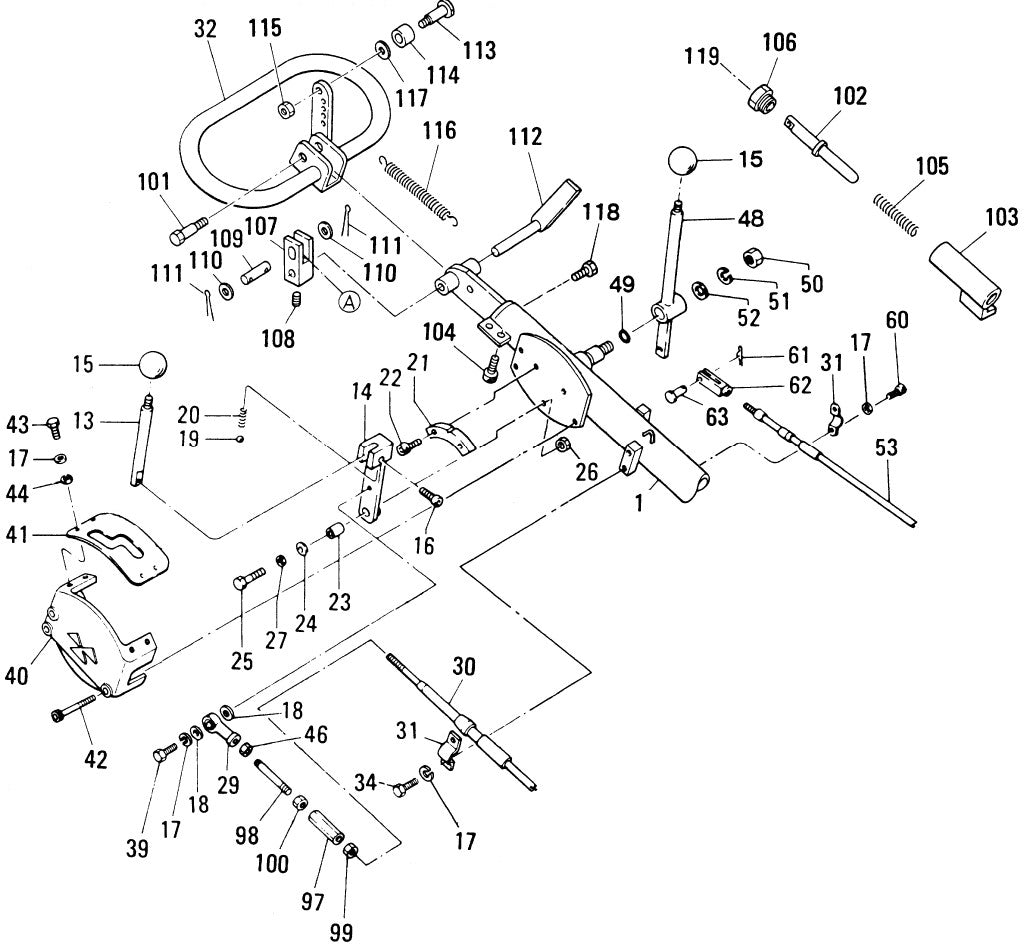 Upper Control Handle Assembly Parts For MDR9D Walk-Behind Roller By Multiquip