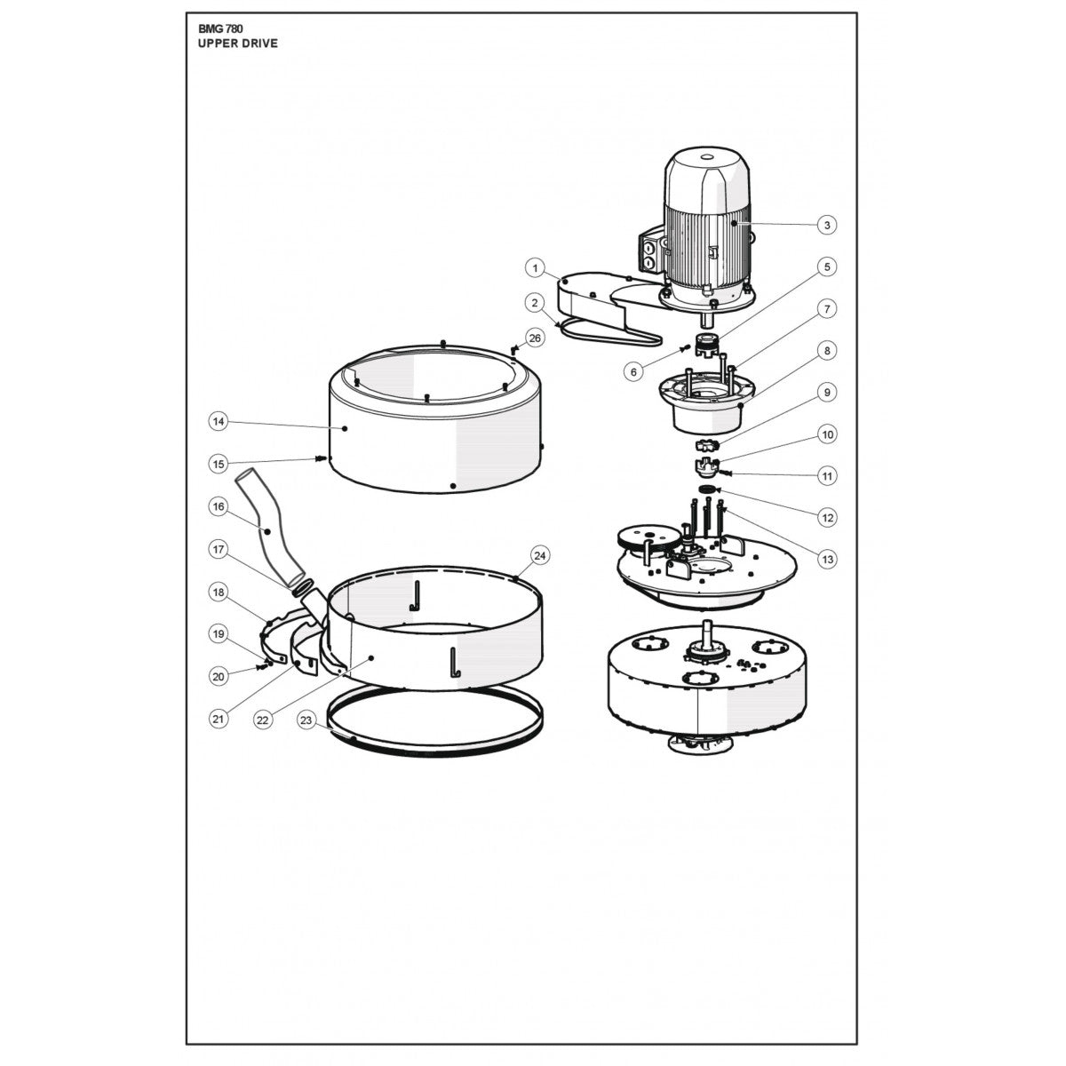 Upper Drive Parts For BMG 780 By Husqvarna