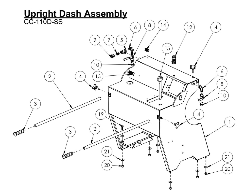 CC-110D-SS Upright Dash Assembly Parts