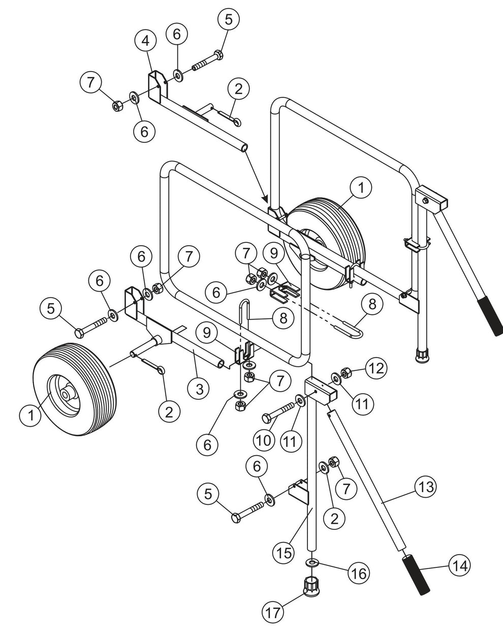 MQ MQD306H UWK Wheel Kit Assembly Parts By Multiquip