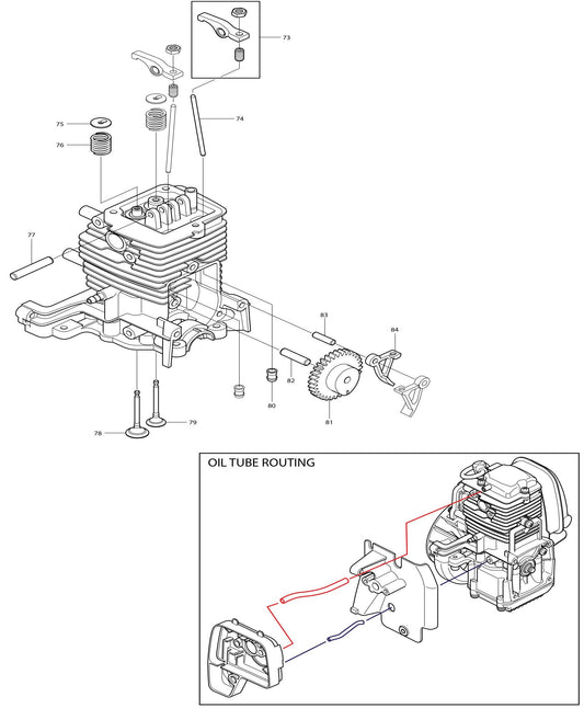 valves Assembly Parts For BHX2500CA - 24.5 CC Blower, BHX2500 Blowers Parts By Makita