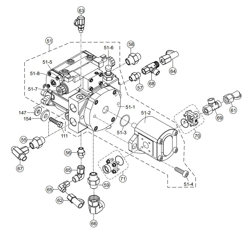 Variable Displacement Pump Assembly Parts-RX 1575, RX 157533 YANMAR 3TNV80F DIESEL ENGINE