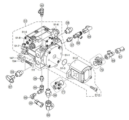 Variable Displacement Pump Assembly Parts-RX 1575, RX 157533 YANMAR 3TNV80F DIESEL ENGINE