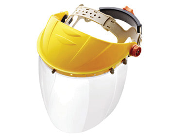 Gateway Safety Venom Headgear Yellow with 9&quot; X 15&quot; Clear Square Visor 677/661