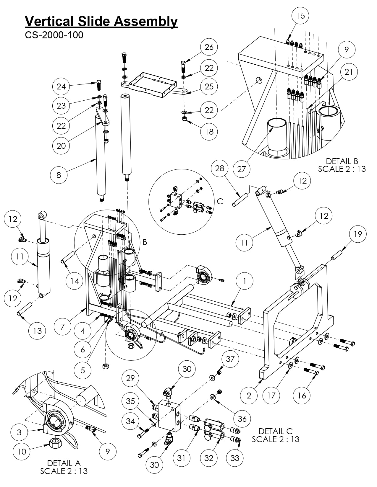 CS-2000-100 Verticle slide Assembly