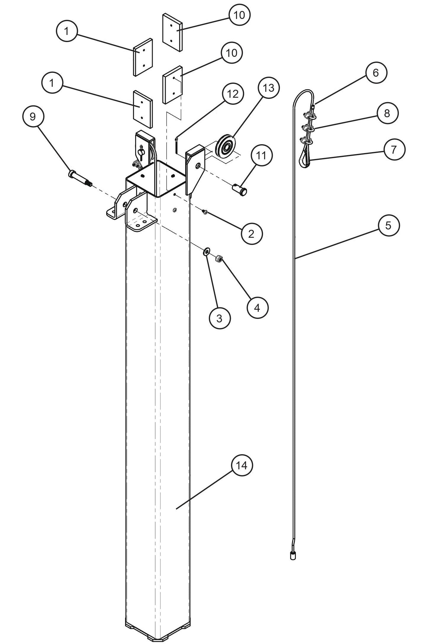 CE V-Series Night Lite Pro II Vertical Tower Components (3 of 6)  Parts By Allmand