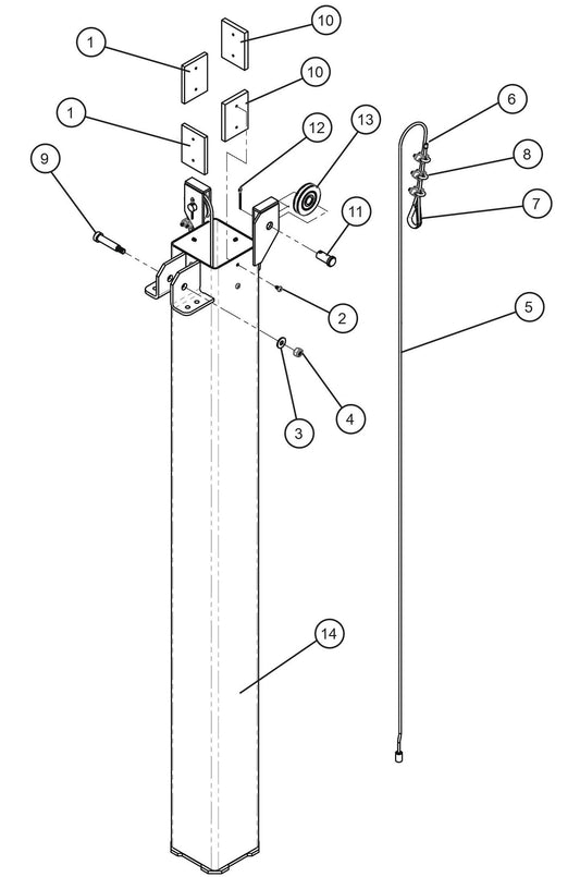CE V-Series Night Lite Pro II Vertical Tower Components (3 of 6)  Parts By Allmand