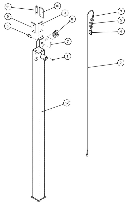CE V-Series Night Lite Pro II  Vertical Tower Components (5 of 6) Parts By Allmand